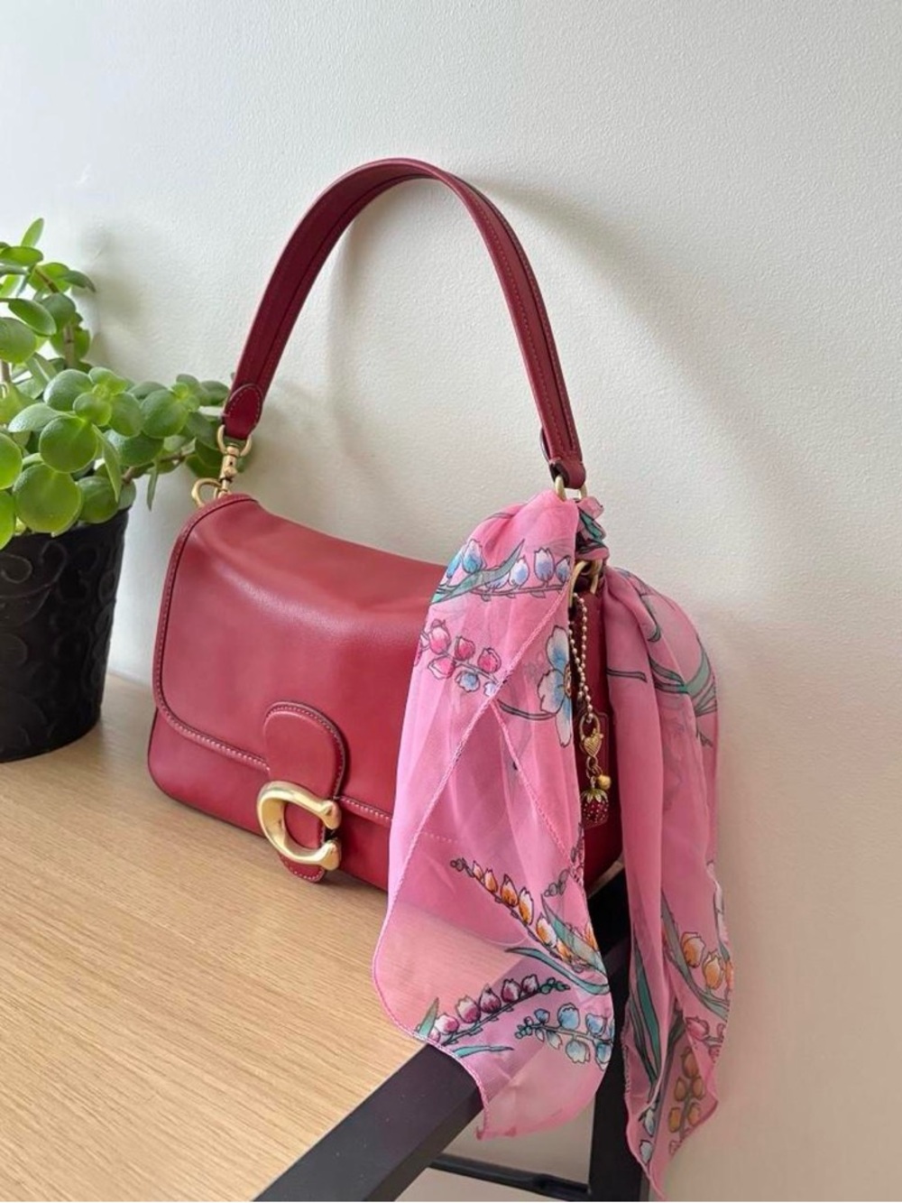 Pink Floral Scarf
